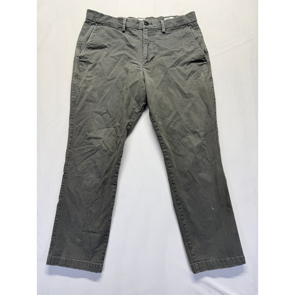 Gap Essential Khaki Slim Fit Chino Pants Mens 32x27 Gray Cotton Straight Leg